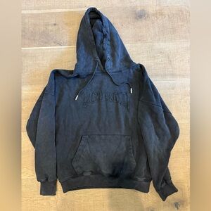 YoungLA Black Pullover Hoodie with Branded Neck Label